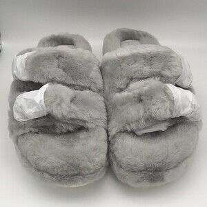 NWT J/SLIDES GREY SHEARLING BROOKE SLIPPERS  SIZE 8